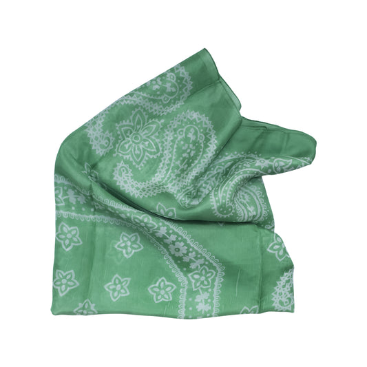 Green pea silk scarf